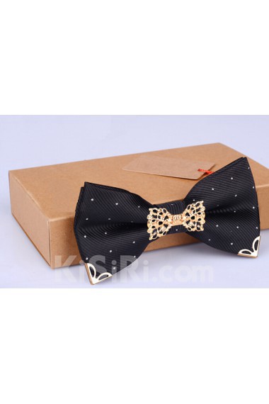 Black Solid Microfiber Bow Tie