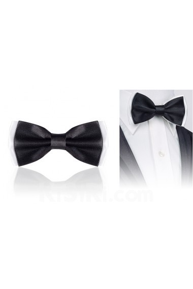 Black Solid Microfiber Bow Tie