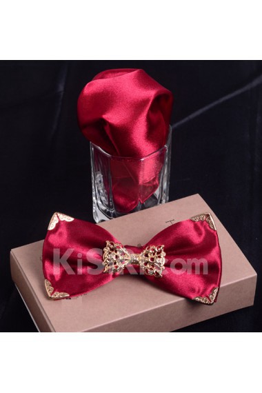 Red Solid Microfiber 
Bow Tie and Pocket Square