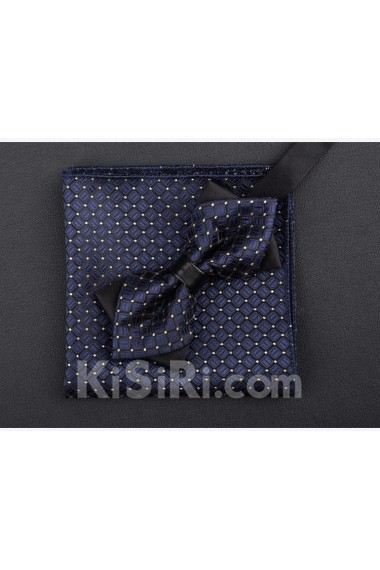 Blue Polka Dot Microfiber 
Bow Tie and Pocket Square