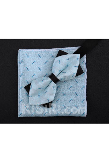 Blue Floral Microfiber 
Bow Tie and Pocket Square