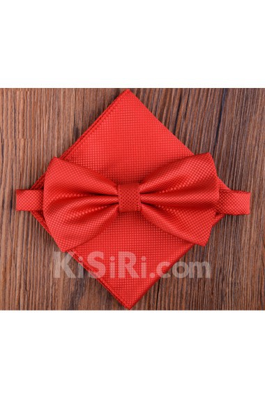 Red Solid Microfiber 
Bow Tie and Pocket Square