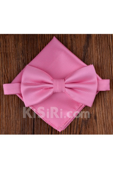 Pink Solid Microfiber 
Bow Tie and Pocket Square