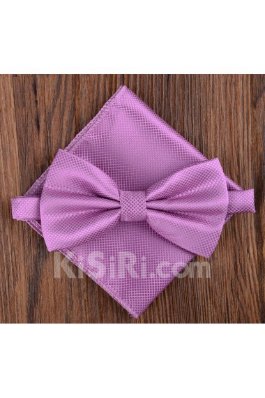 Purple Solid Microfiber 
Bow Tie and Pocket Square