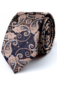 Brown Floral Microfiber Novelty Tie