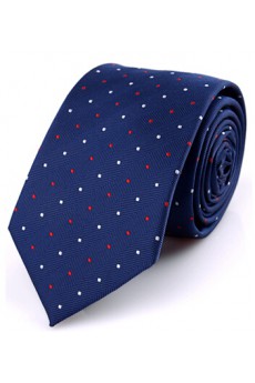 Blue Polka Dot Microfiber Skinny Ties