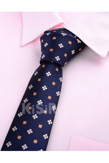 Blue Polka Dot Microfiber Skinny Ties