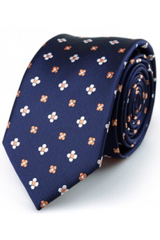 Blue Polka Dot Microfiber Skinny Ties