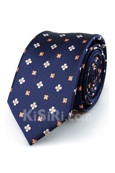 Blue Polka Dot Microfiber Skinny Ties