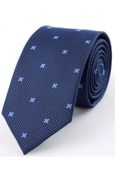 Blue Polka Dot Microfiber Skinny Ties