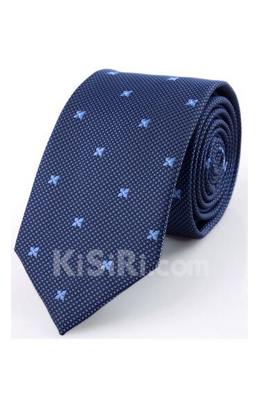 Blue Polka Dot Microfiber Skinny Ties