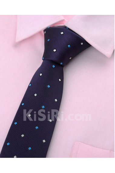 Blue Polka Dot Microfiber Skinny Ties