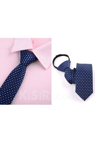 Blue Polka Dot Microfiber Skinny Ties