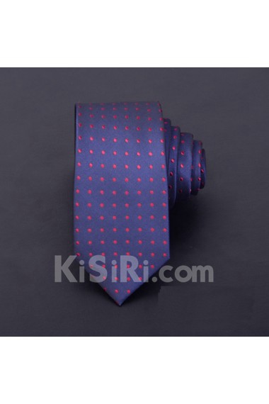 Blue Polka Dot Microfiber Skinny Ties