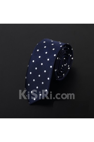 Blue Polka Dot Microfiber Skinny Ties