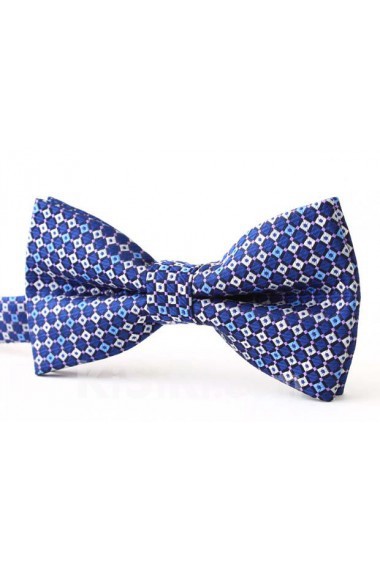 Blue Floral Microfiber Butterfly Bow Tie