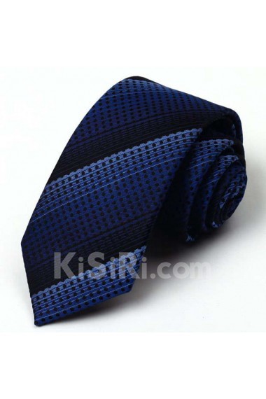 Blue Striped 100% Silk NeckTie