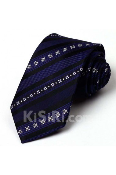 Blue Striped 100% Silk NeckTie