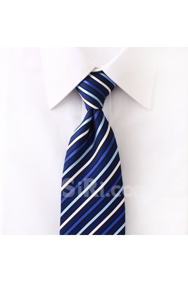 Blue Striped Microfiber NeckTie