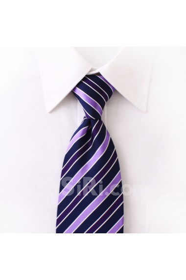 Purple Striped Microfiber NeckTie