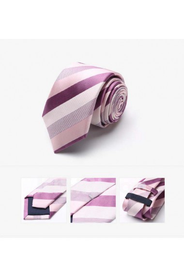 Pink Striped 100% Silk NeckTie