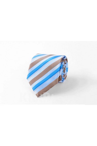 Blue Striped Polyester NeckTie