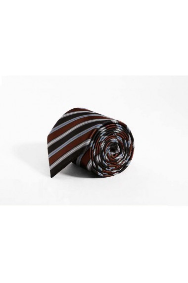 Brown Striped Polyester NeckTie