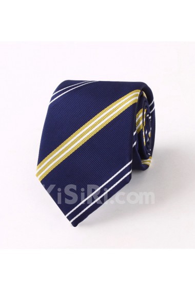 Blue Striped Polyester NeckTie