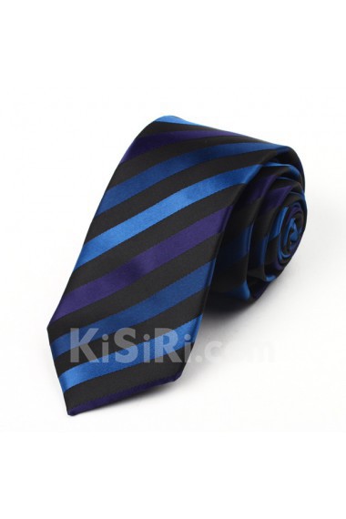 Black Striped Polyester NeckTie