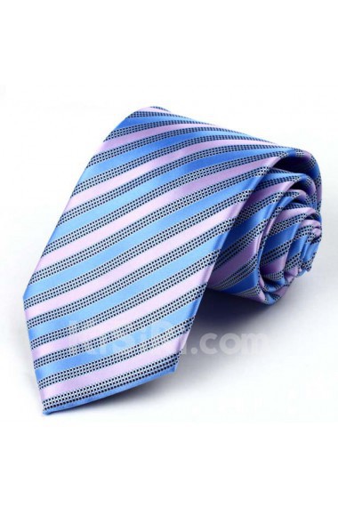 Blue Striped Polyester NeckTie