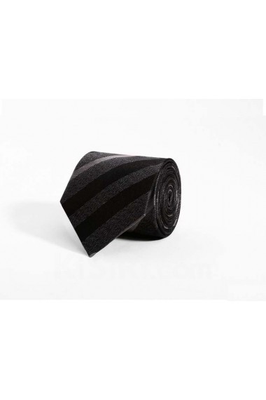 Black Striped 100% Silk NeckTie