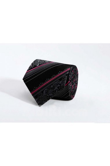 Black Floral 100% Silk NeckTie