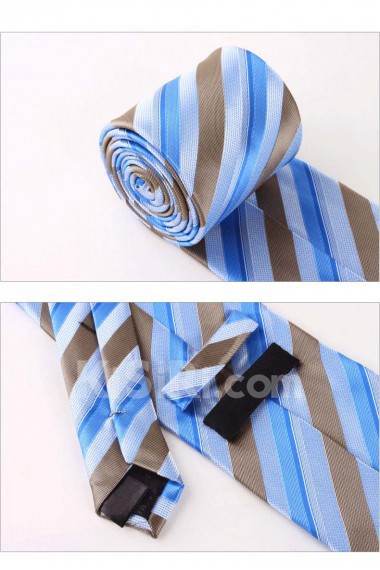 Blue Striped Polyester NeckTie