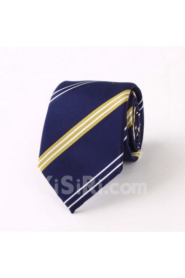 Blue Striped Polyester NeckTie