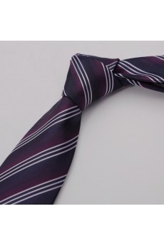 Black Striped Polyester NeckTie