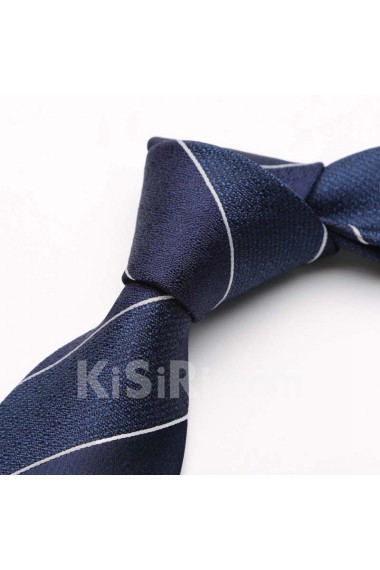 Blue Striped Microfiber NeckTie