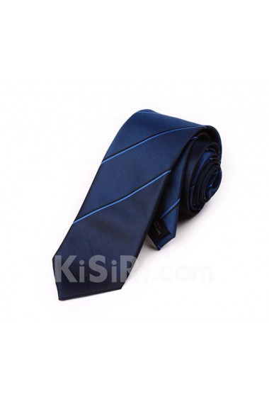 Blue Striped Microfiber NeckTie