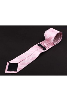 Pink Striped 100% Silk NeckTie