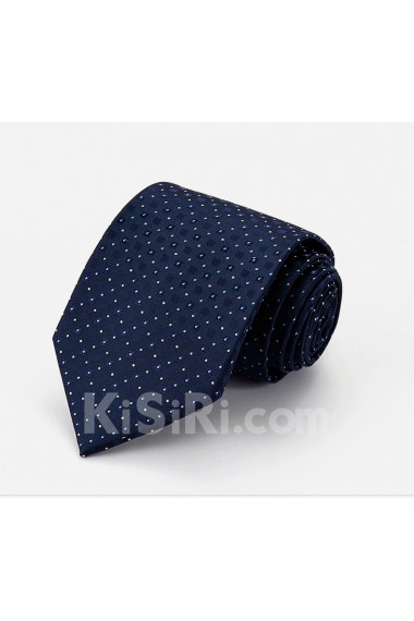 Blue Polka Dot Cotton & Polyester NeckTie