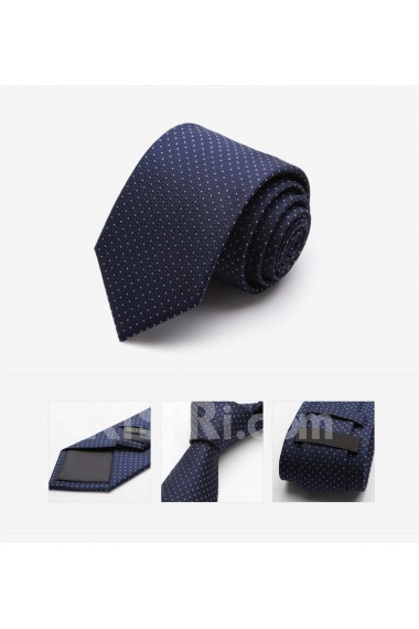 Blue Polka Dot Microfiber Skinny Tie