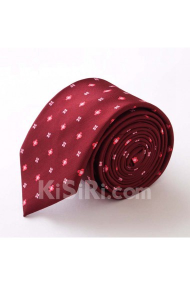 Red Floral Microfiber Skinny Tie