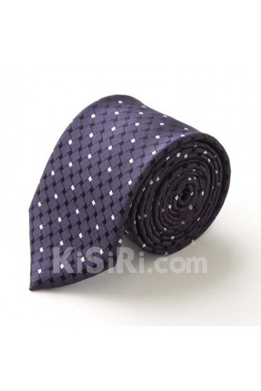 Purple Plaid Microfiber Skinny Tie