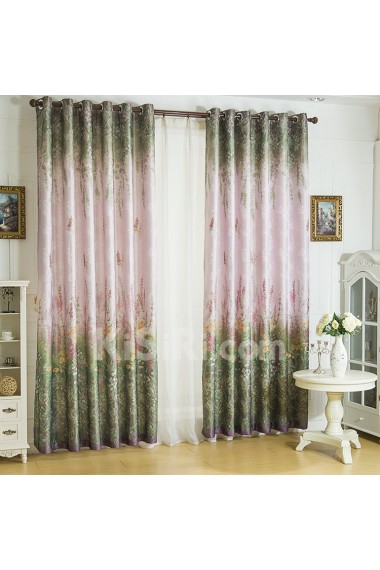 Floral Energy Saving Made to Measure Curtain (Two Panels)