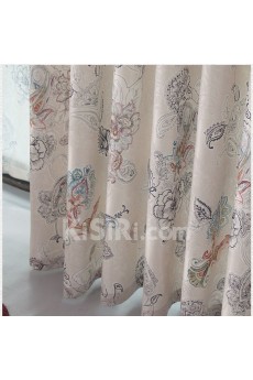 Floral Energy Saving Made to Measure Curtain (Two Panels)