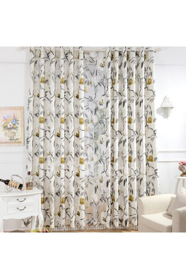 Floral Energy Saving Made to Measure Curtain (Two Panels)