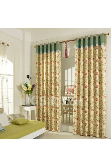 Floral Energy Saving Made to Measure Curtain (Two Panels)