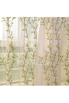 Leaf Made to Measure Sheer Curtain (Two Panels)