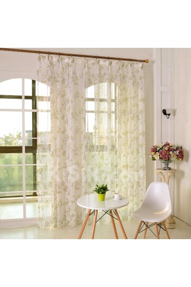 Floral Made to Measure Sheer Curtain (Two Panels)