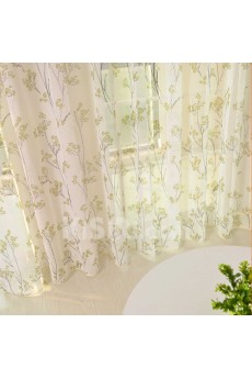 Floral Made to Measure Sheer Curtain (Two Panels)