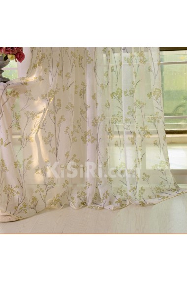 Floral Made to Measure Sheer Curtain (Two Panels)